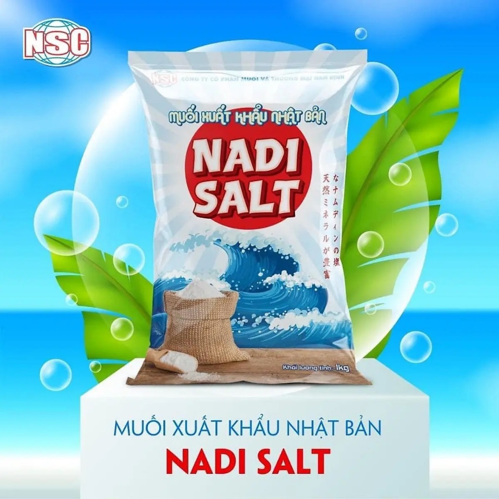 Muối biển thô Nadi Salt xuất Nhật 1kg muối khoáng Raw Sea Salt Muối Nam Định NSC