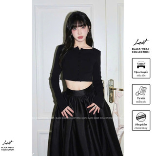 Set áo croptop cúc ngực và chân váy xòe bồng LUST chất liệu dày dặn TM61
