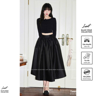 Set áo croptop cúc ngực và chân váy xòe bồng LUST chất liệu dày dặn TM61