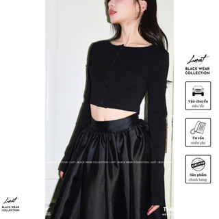 Set áo croptop cúc ngực và chân váy xòe bồng LUST chất liệu dày dặn TM61