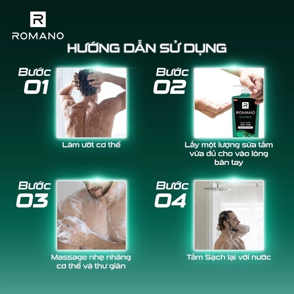 Dầu gội nam Romano hương Nước hoa nam Classic / Attitude 900g - Live