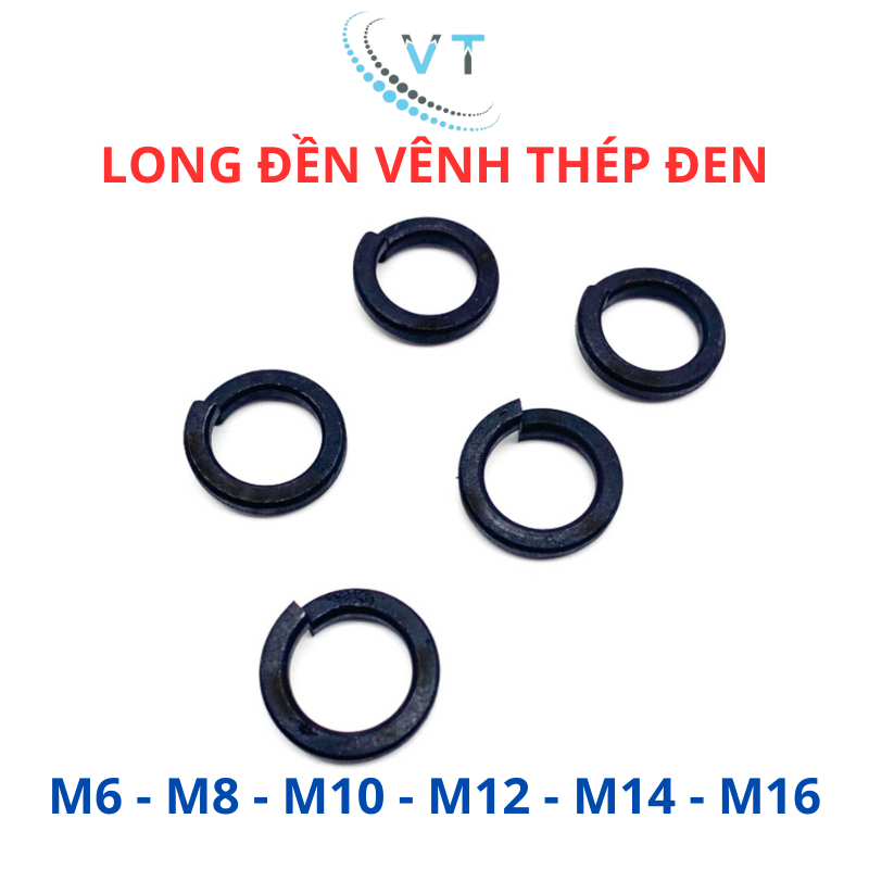 Lông đền vênh thép đen M6 M8 M10 M12 M14 M16 30pcs