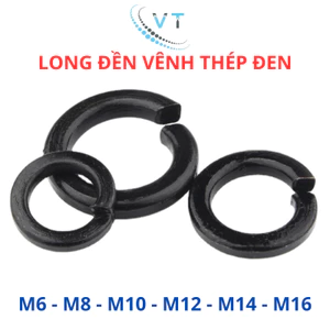 Combo 20 Con Long Đền Vênh Thép Đen M6 M8 M10 M12 M14 M16 - Vòng Đệm Vênh Chống Tự Tháo Đủ Size