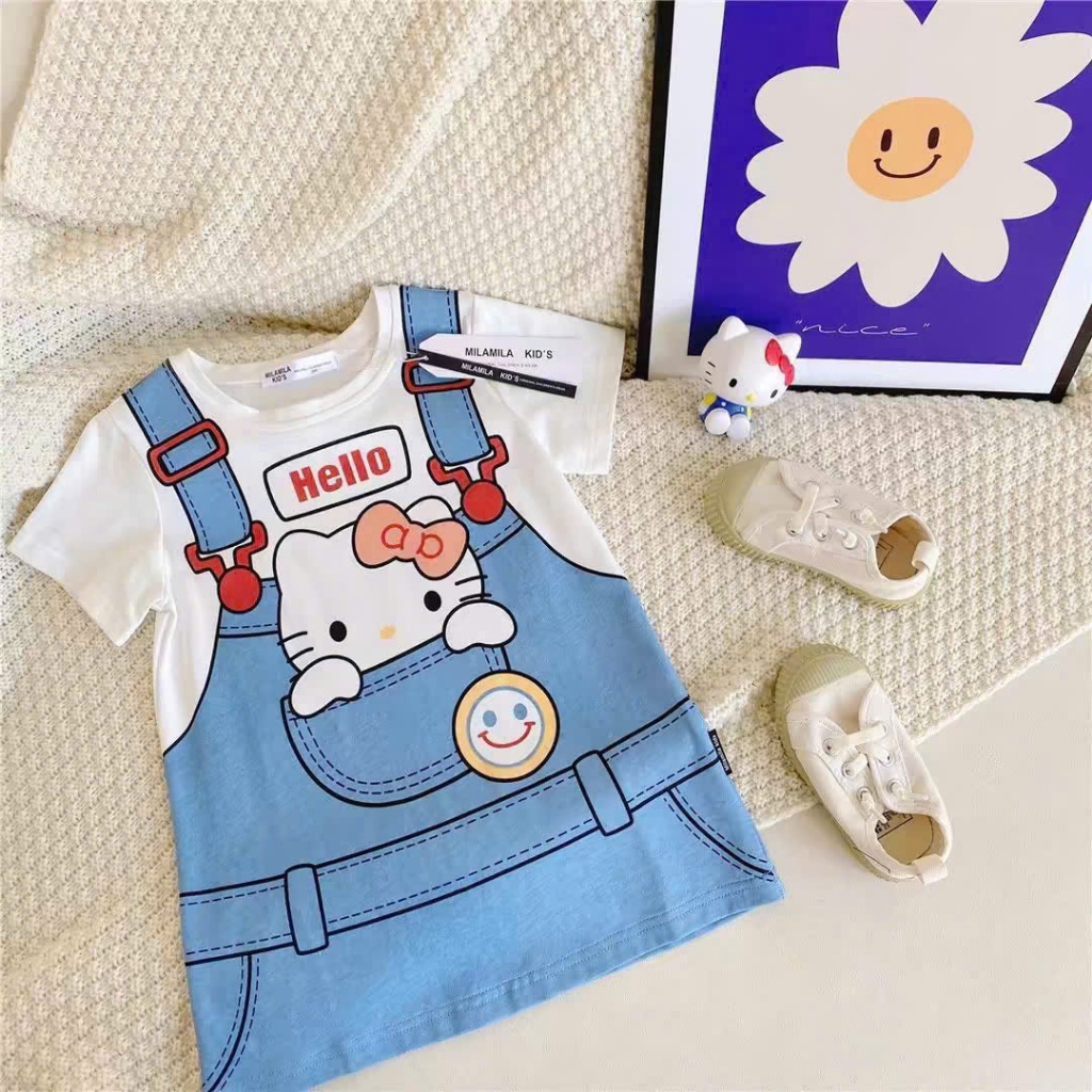 ( COMBO 2 - 4 VÁY ) Váy mùa hè bé gái sz 9- 35 kg mẫu áo giấu quần mẫu Bé Ba - Kuromi chất coton co giãn 4 chiều