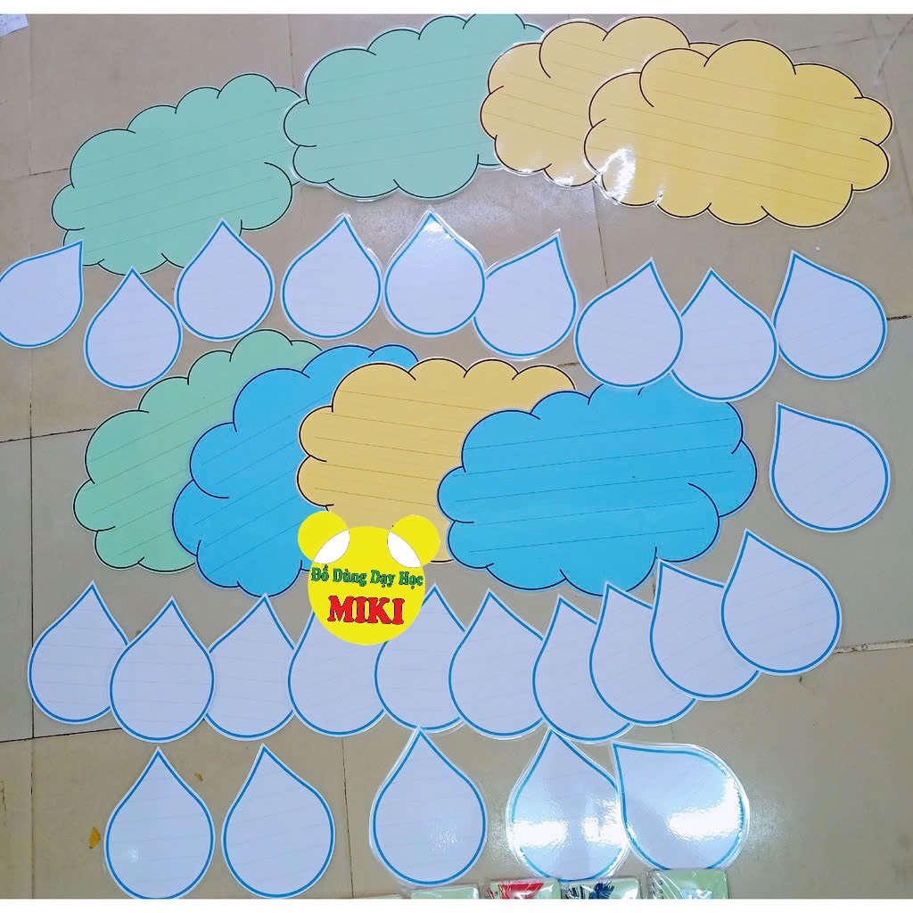 ĐÁM MÂY VÀ GIỌT NƯỚC - màu ngẫu nhiên (Đồ Dùng Dạy Học MIKI)