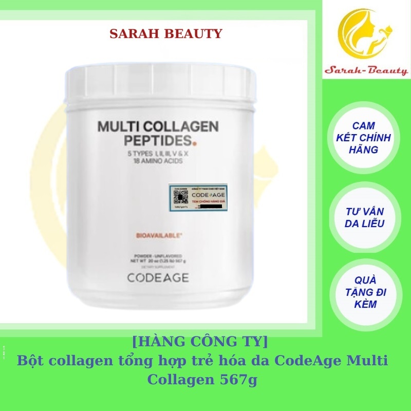 [HÀNG CÔNG TY] Bột CodeAge Multi Collagen Peptides 567g Chống Lão Hóa ...