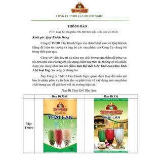 (BAO BÌ MỚI) Bột sữa Thái Lan 3 ly bịch  1kg