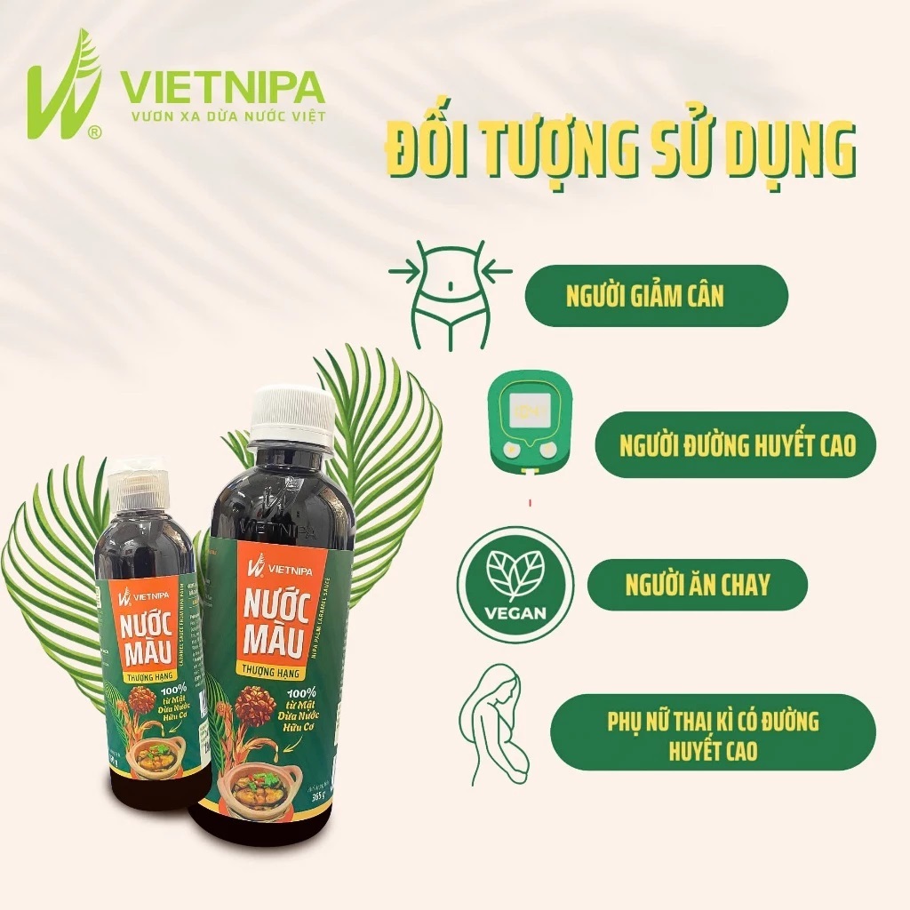 Nước Màu Dừa Hữu Cơ VIETNIPA Dùng Ướp Thịt, Cá