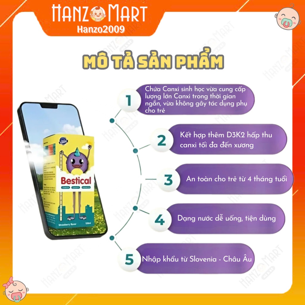 Combo Lineabon Vitamin D3k2mk7 - Canxi Bestical Tăng hấp thu Canxi cho trẻ - Trẻ cao lớn khỏe mạnh