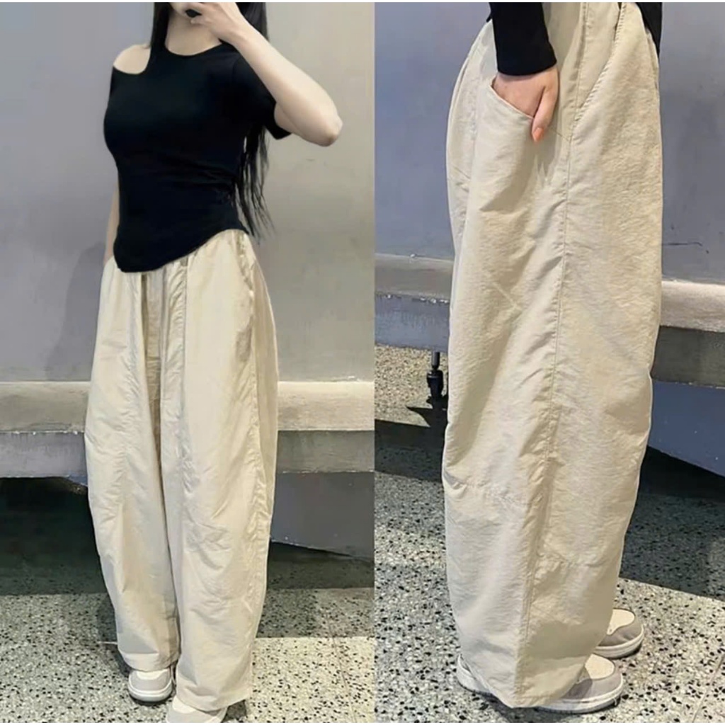 Quần Harem Parachute Pants Thời Trang Hottrend Gladimax, Quần Gió Nhăn Dáng Thụng BigSize