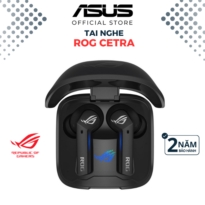 Ảnh Tai nghe gaming không dây ASUS ROG CETRA TRUE Wireless 90YH03G1-B5UA00 Chống Nước Khử ồn chủ động 1