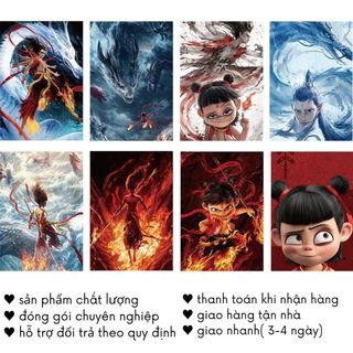 Poster Dán Phòng Tường Na Tra Ngao Bính Hình Ảnh 1 Set 8 Tấm Không Có Keo Sẵn Đồ Sưu Tầm Timo VPBL28