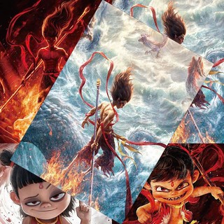 Poster Dán Phòng Tường Na Tra Ngao Bính Hình Ảnh 1 Set 8 Tấm Không Có Keo Sẵn Đồ Sưu Tầm Timo VPBL28
