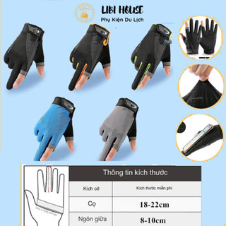 Găng Tay Bao Tay Chống Nắng Hở 2 Ngón Đi Du Lịch Phượt Bằng Xe Máy, Câu Cá, Tập Gym LiBi House
