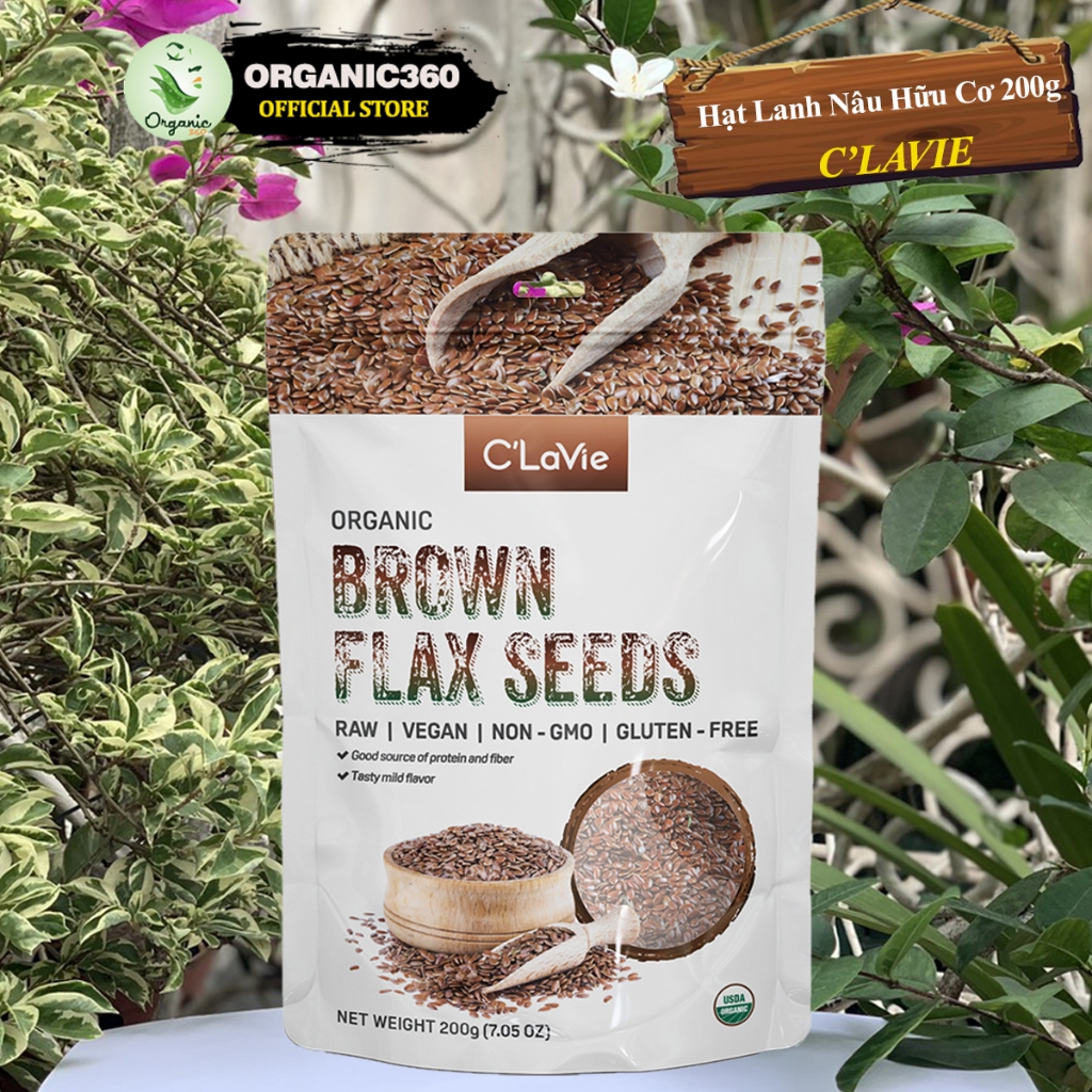 Ảnh Hạt Lanh Nâu Hữu Cơ C’LAVIE 200g Organic Brown Flaxseed 1