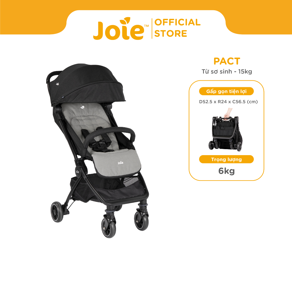Ảnh Xe đẩy cho bé Joie Pact | Xe đẩy gấp gọn cho bé sơ sinh đến 15 kg kèm túi xách du lịch 1