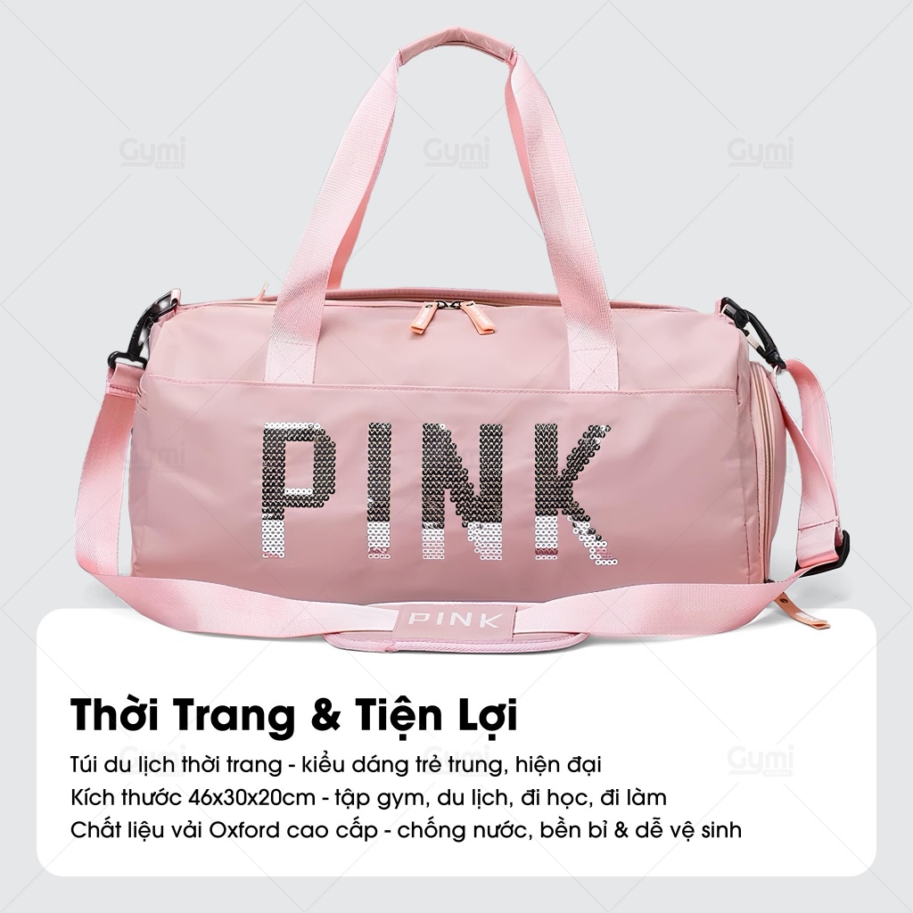 Túi Du Lịch PINK Đa Năng, Túi Trống Thể Thao Có Ngăn Để Giày - TuiPink