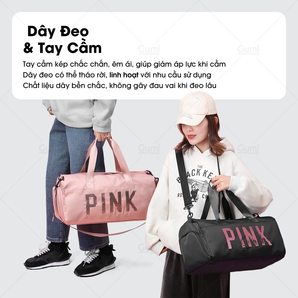 Túi Du Lịch PINK Đa Năng, Túi Trống Thể Thao Có Ngăn Để Giày - TuiPink