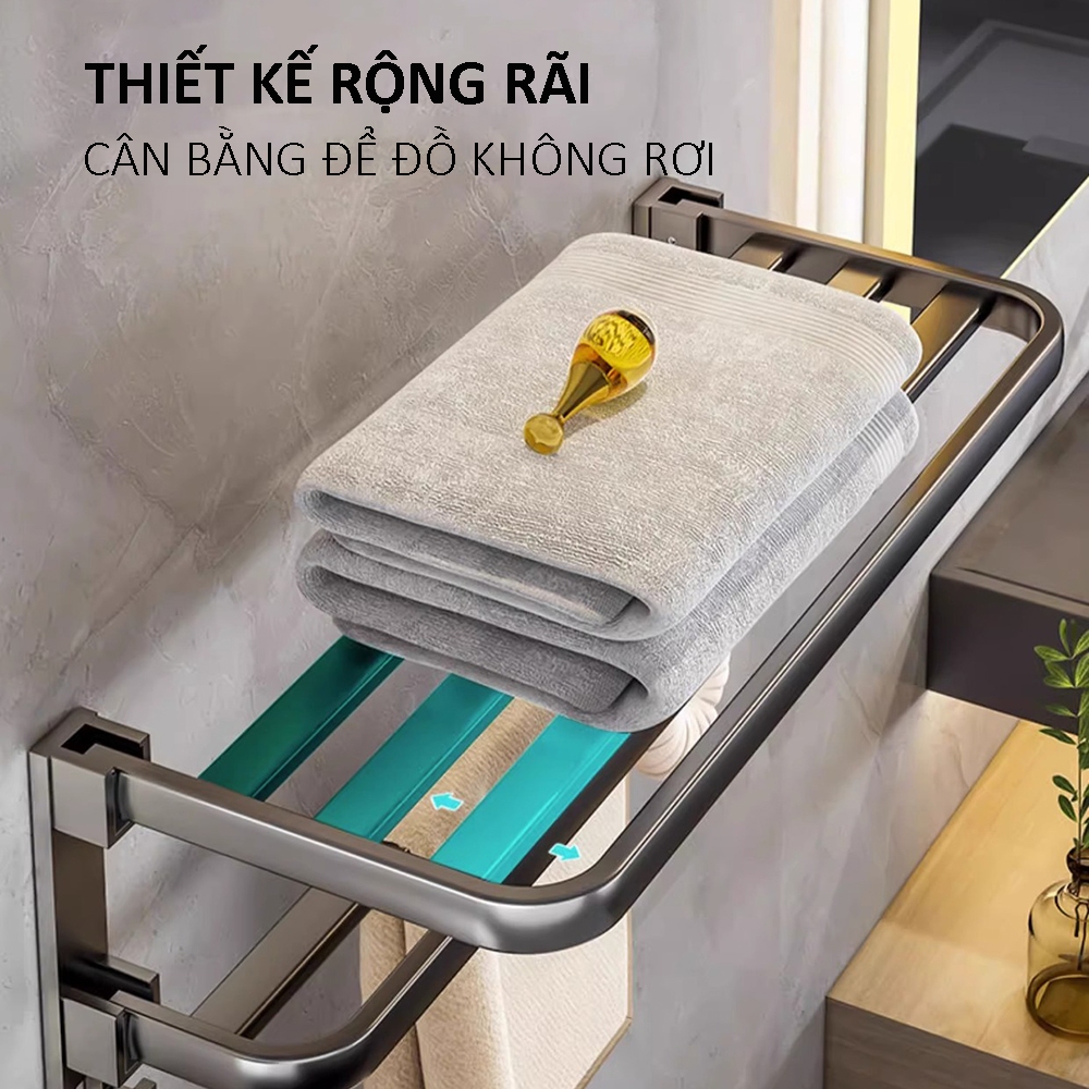Giá kệ để khăn, để đồ nhà tắm đa dạng mẫu mã kích thước và màu sắc chất liệu nhôm hàng không cao cấp