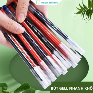 Set 10 Bút Mực Gel Nắp Đậy Ngòi 0.5mm Viết Mựợt Mà, Bút Bi Nước Viết Nhanh Khô, không Lem Mực