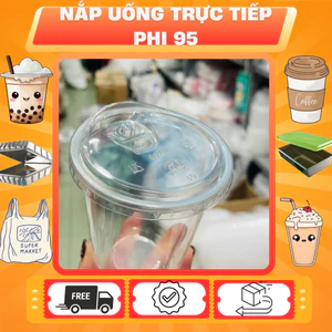 Nắp uống trực tiếp phi 95 🔥Siêu rẻ🔥 Nắp ly nhựa, nắp cốc nhựa phi 95 Hiệu Tiến Đức Lốc 50 cái Đồ Dùng Một Lần
