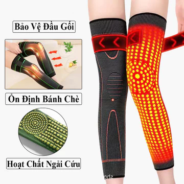 Bó Gối Thể Thao Andego Bảo Vệ Giữ Ấm Đầu Gối Mùa Đông Kèm Hoạt Chất Ngải Cứu [Mã BG03]. Băng Gối Thể Thao Giữ Ấm Đầu Gối