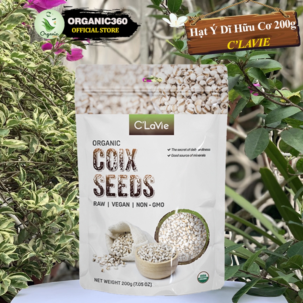 Ảnh Hạt Ý Dĩ Hữu Cơ C’LAVIE 200g Organic Coix Seeds 1