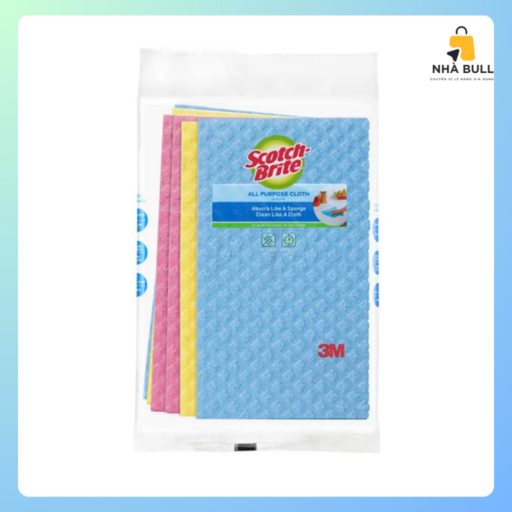 Khăn Lau Đa Năng Chuyên Lau Dầu Mỡ Cellulose Scotch-Brite™ – Gói 3 Cái, Thấm Hút Gấp 20 Lần, Lau Dầu Mỡ Hiệu Quả | BigBuy360 - bigbuy360.vn