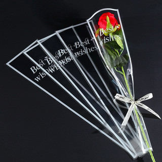 Túi 1 Bông Hình Thang Trong Suốt - Đựng Hoa Kẽm Nhung, Hoa Sáp Xấp 50 tờ