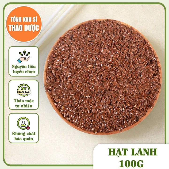 Hạt lanh nâu 100g, hạt lanh hữu cơ, không biến đổi gen, dùng nấu sữa hạt, ủ tóc, đắp mặt