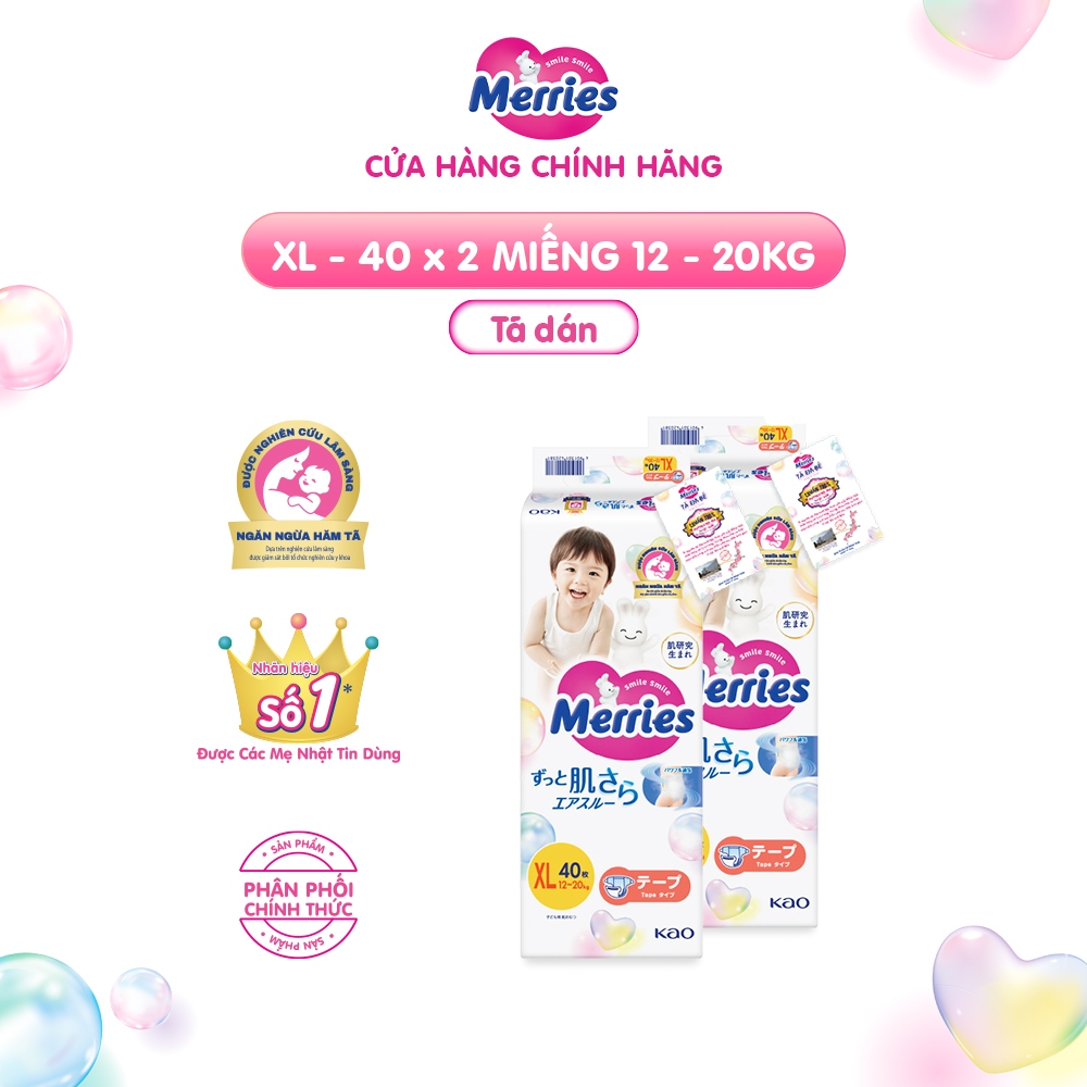 Ảnh Combo 2 Tã/bỉm dán Merries Đủ Size NB76/S70/M56/L48/XL40 4