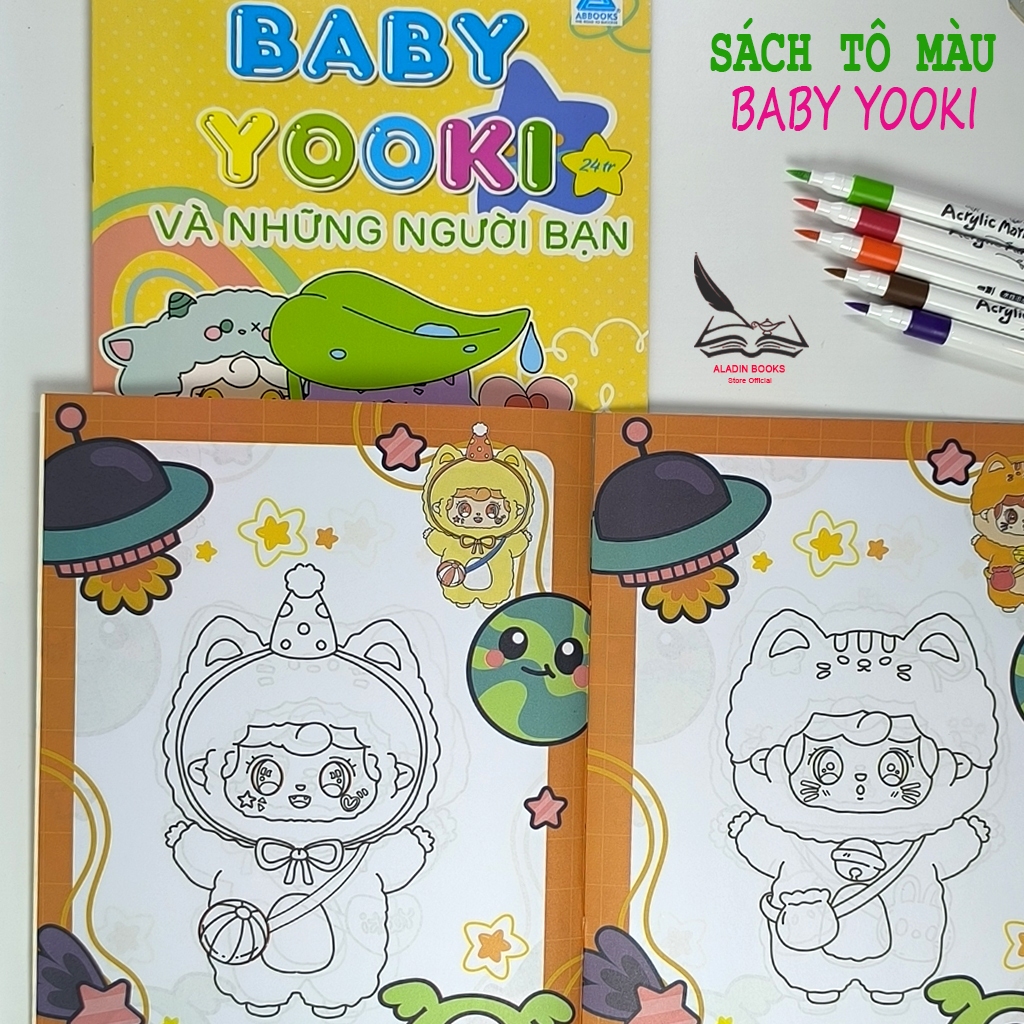 Sách- Tô Màu Baby Yooki-Combo Bộ 4 Quyển- Kèm Quà Tặng Bảng Tóm Tắt Toán Tiểu Học