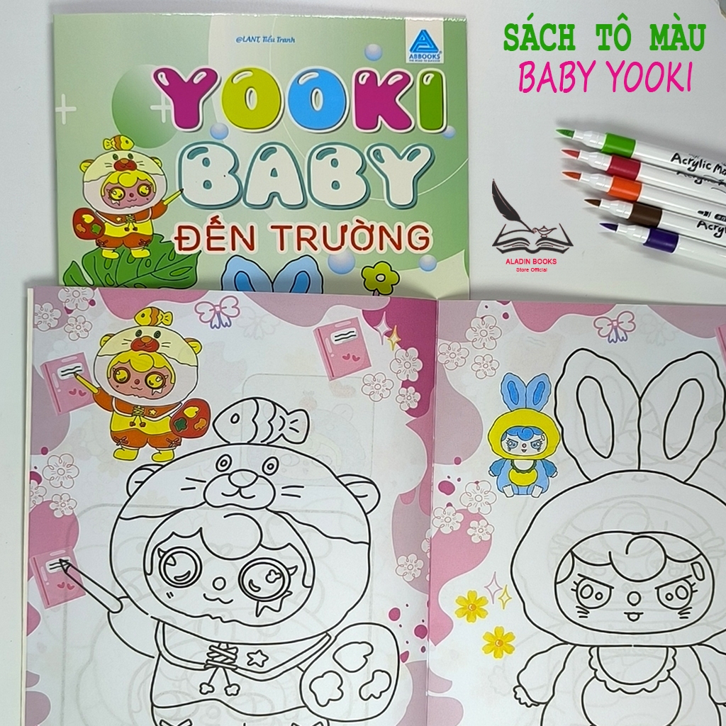Sách- Tô Màu Baby Yooki-Combo Bộ 4 Quyển- Kèm Quà Tặng Bảng Tóm Tắt Toán Tiểu Học