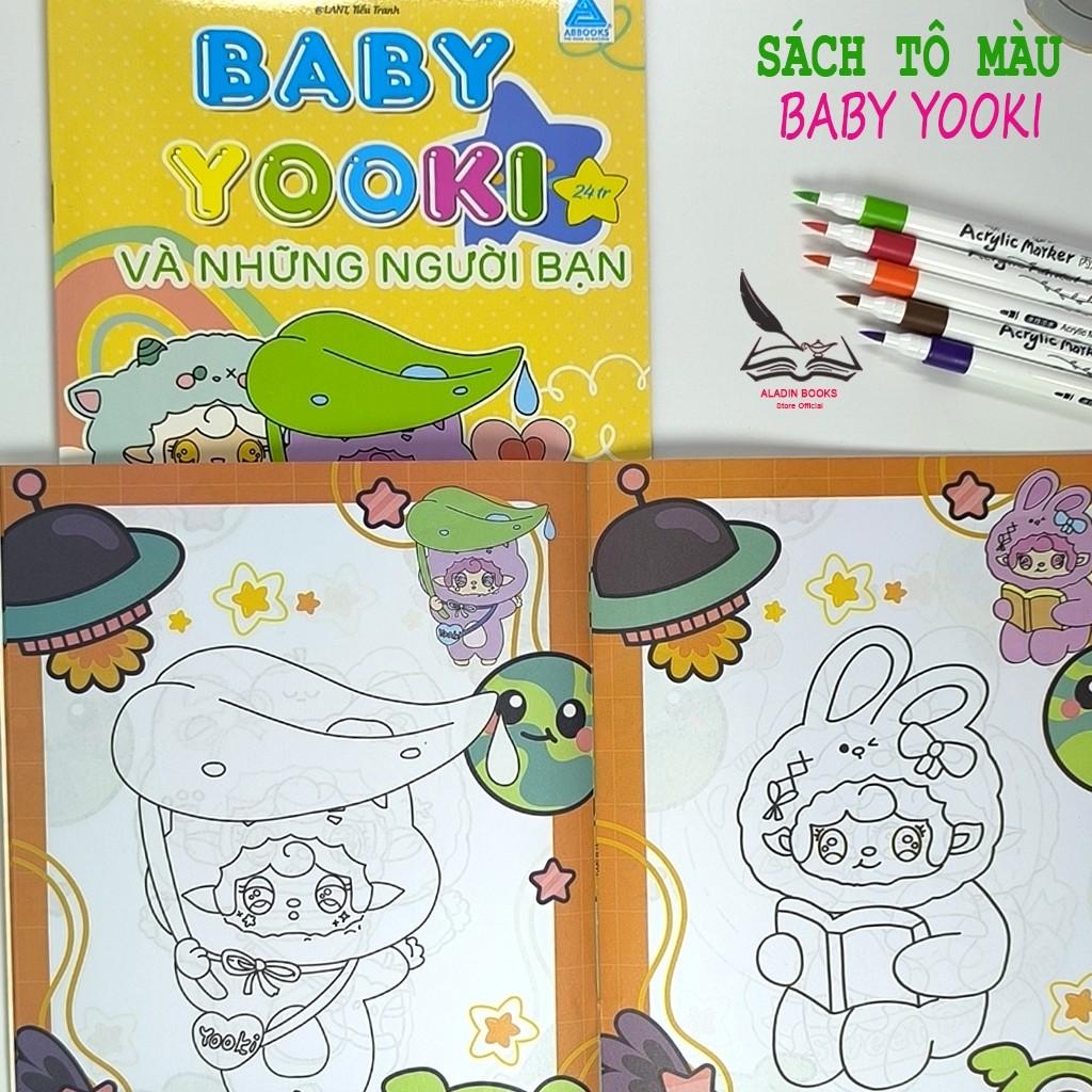 Sách- Tô Màu Baby Yooki-Combo Bộ 4 Quyển- Kèm Quà Tặng Bảng Tóm Tắt Toán Tiểu Học