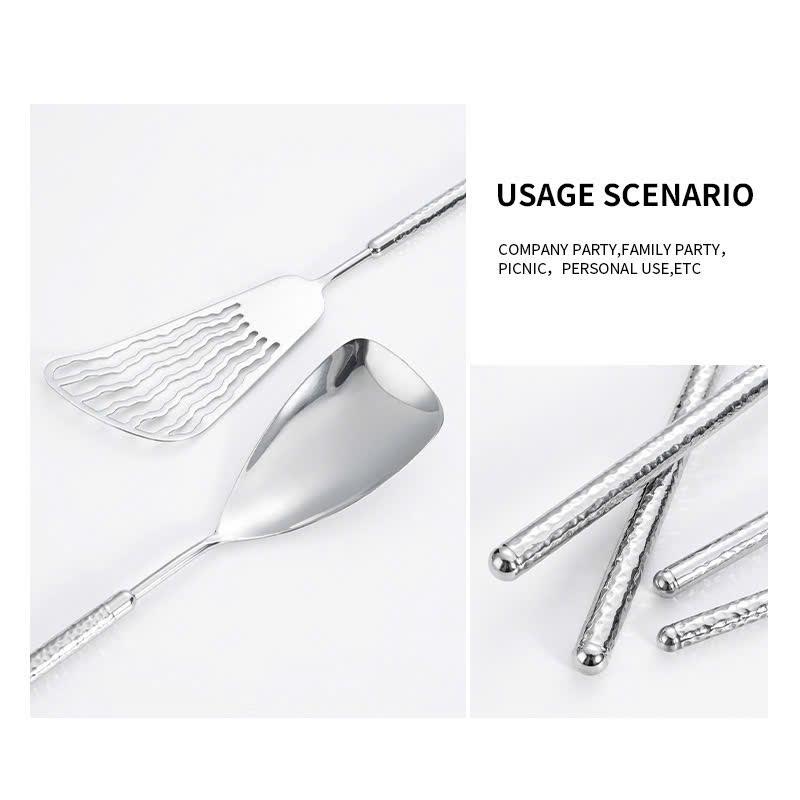 Muôi Sệt CHOCKMEN Inox 18/10 Cao Cấp Muôi Chia Đồ Ăn Thìa Khuấy Muỗng Đảo Xúc SET SẦN TRÒN