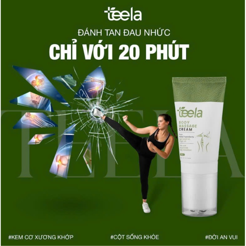 Ảnh Combo 2 lọ Kem Massage Cơ Xương Khớp TEELA Tác dụng giảm đau nhức xương khớp, cổ vai gáy dung tích 100ml hm1 3