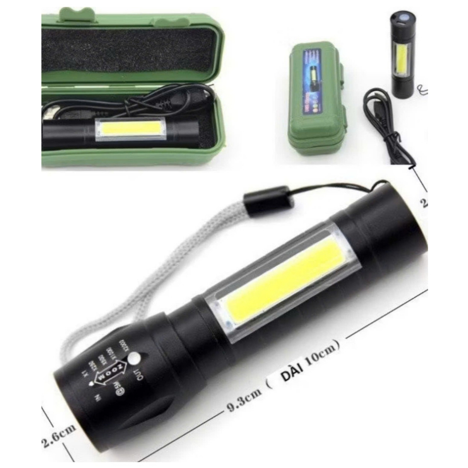 Đèn Pin MINI Siêu Sáng 3 chế độ sáng có móc treo tiện dụng