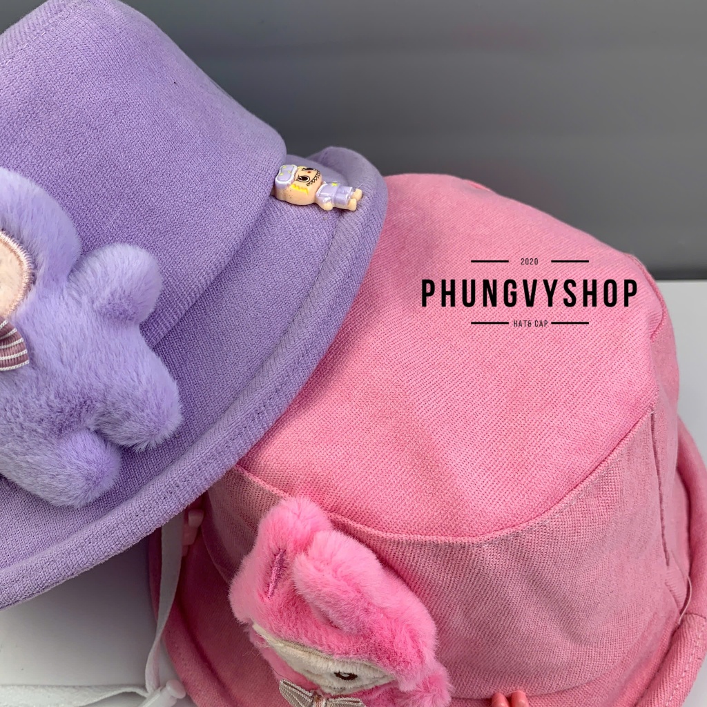 Bé 1- 2 Tuổi/Vđ 49cm_Mũ bucket tai bèo vành trai gái trẻ em phungvyshop-nón /Bo nhí nhung lật LABU BU HÀNGNHÍNHA /