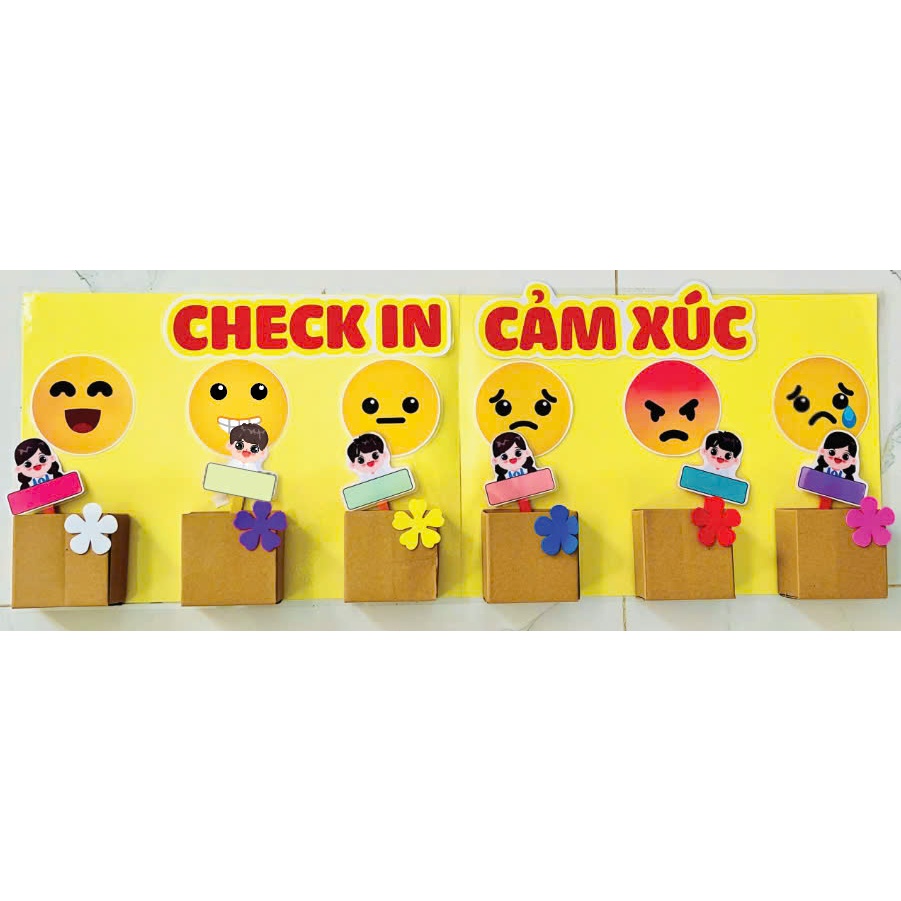 BẢNG CHECK-IN CẢM XÚC trang trí lớp ( bảng giao màu ngẫu nhiên )