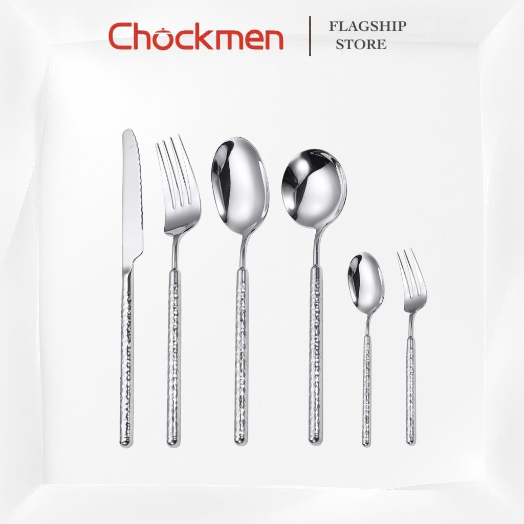 Set Thìa Dao Dĩa CHOCKMEN Inox18/10 Cao Cấp Thìa Dĩa Dao Thìa Bánh Thìa Phở Dĩa Hoa Quả SET SẦN TRÒN
