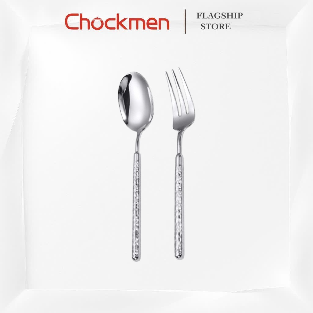Dĩa Hoa Quả CHOCKMEN Inox 18/10 Cao Cấp Thìa Bánh Thìa Flan Dĩa Ăn Trái Cây SET SẦN TRÒN