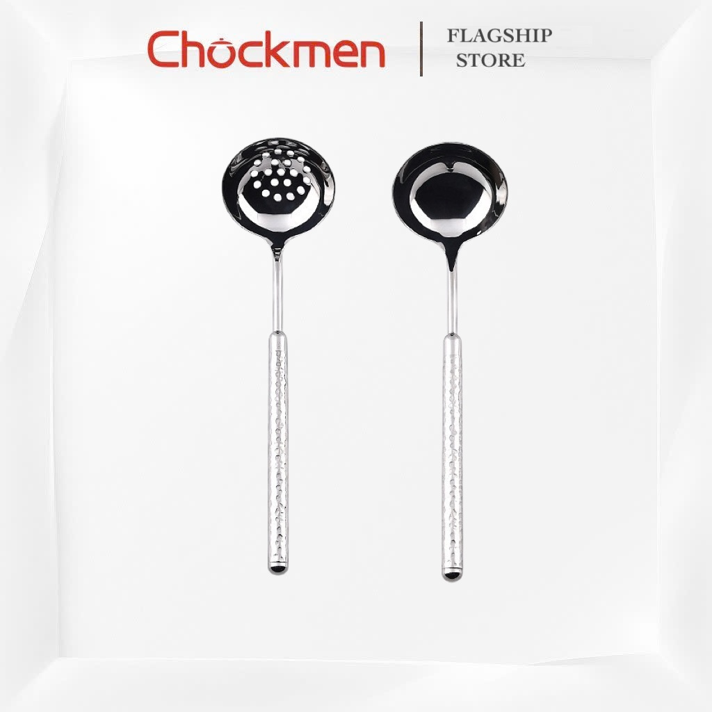 Muôi Canh CHOCKMEN Inox 18/10 Cao Cấp Muôi Vớt Muỗng Thủng Vá Múc Canh Thìa Canh SET SẦN TRÒN