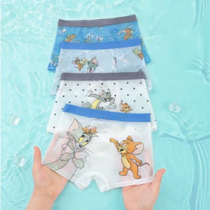 Combo 4 quần sịp bé trai, quần chip đùi cho bé trai thông hơi kháng khuẩn Tom & Jerry ngộ nghĩnh 10-33kg
