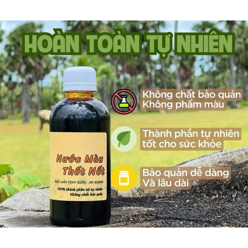 Nước màu Thốt Nốt , Nguyên liệu tự nhiên, không mùi khét, không vị đắng không phẩm màu, không chất bảo quản