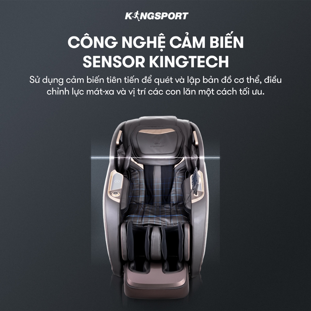 Ghế massage toàn thân cao cấp KINGSPORT DELUXE G97 chế độ massage 3D Ultra, 10 bài massage