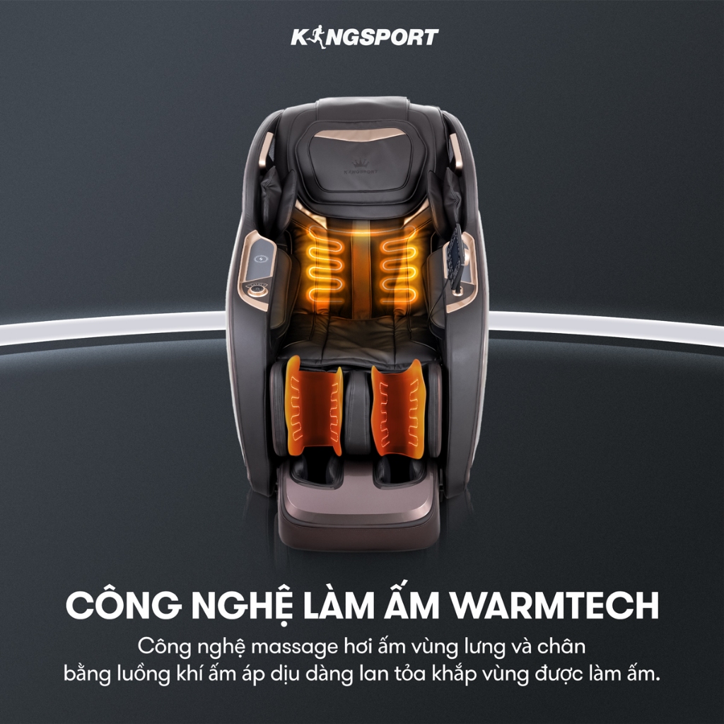 Ghế massage toàn thân cao cấp KINGSPORT DELUXE G97 chế độ massage 3D Ultra, 10 bài massage