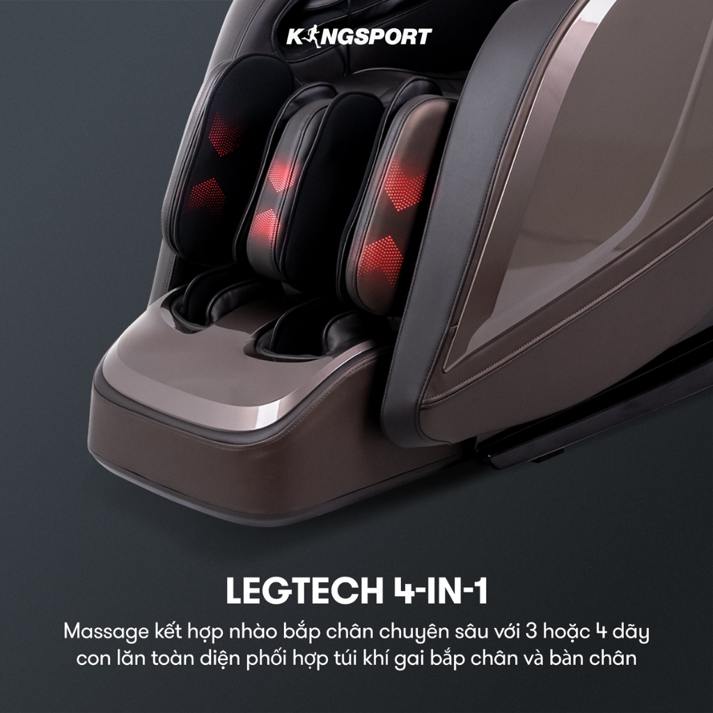 Ghế massage toàn thân cao cấp KINGSPORT DELUXE G97 chế độ massage 3D Ultra, 10 bài massage