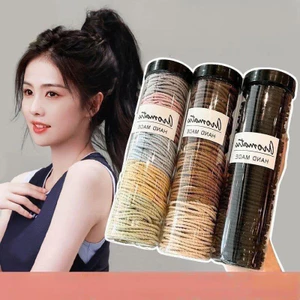 ỐNG 100 CHIẾC DÂY CHUN BUỘC TÓC VẶN THỪNG HANDMADE SIÊU ĐẸP CHO NỮ