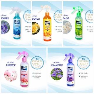 Nước Hoa Xịt Phòng Sumo 350ml Có [ 5 Hương ] Gồm : Hoa Oải Hương , Charming , Essence , Lavender, Hoa cỏ , Chanette