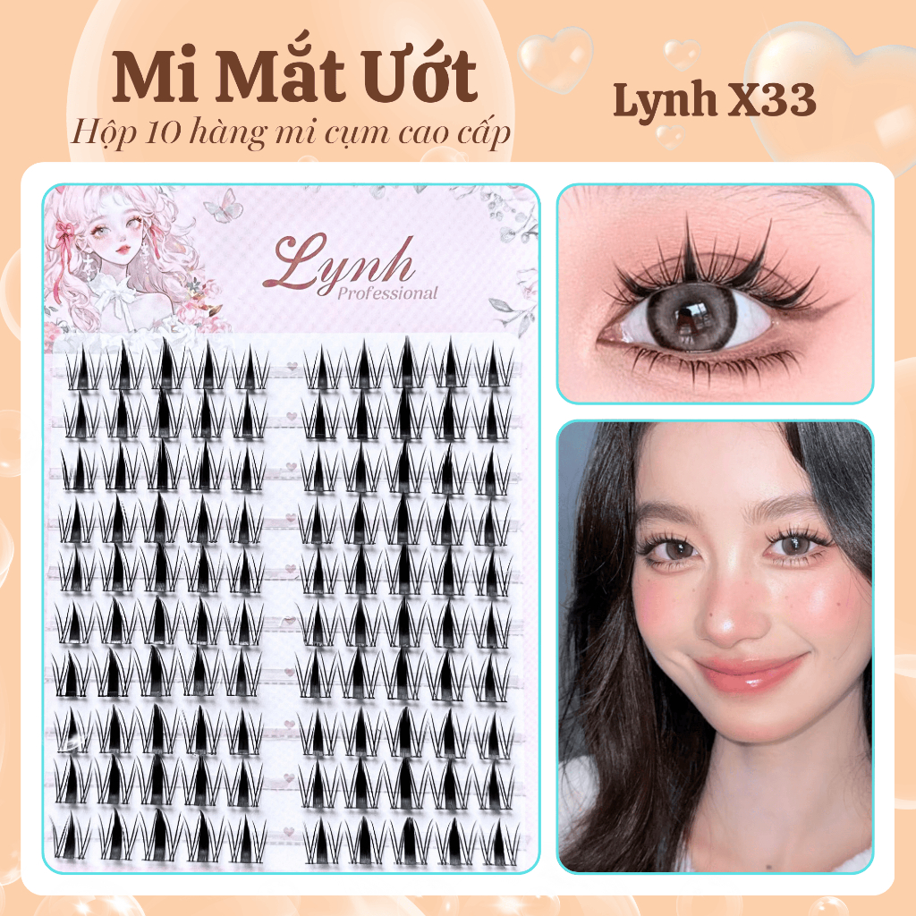Mi giả Mi Mắt Ướt Lynh X33 Hottrend Giúp đôi mắt Lấp lánh, Long lanh như Búp bê